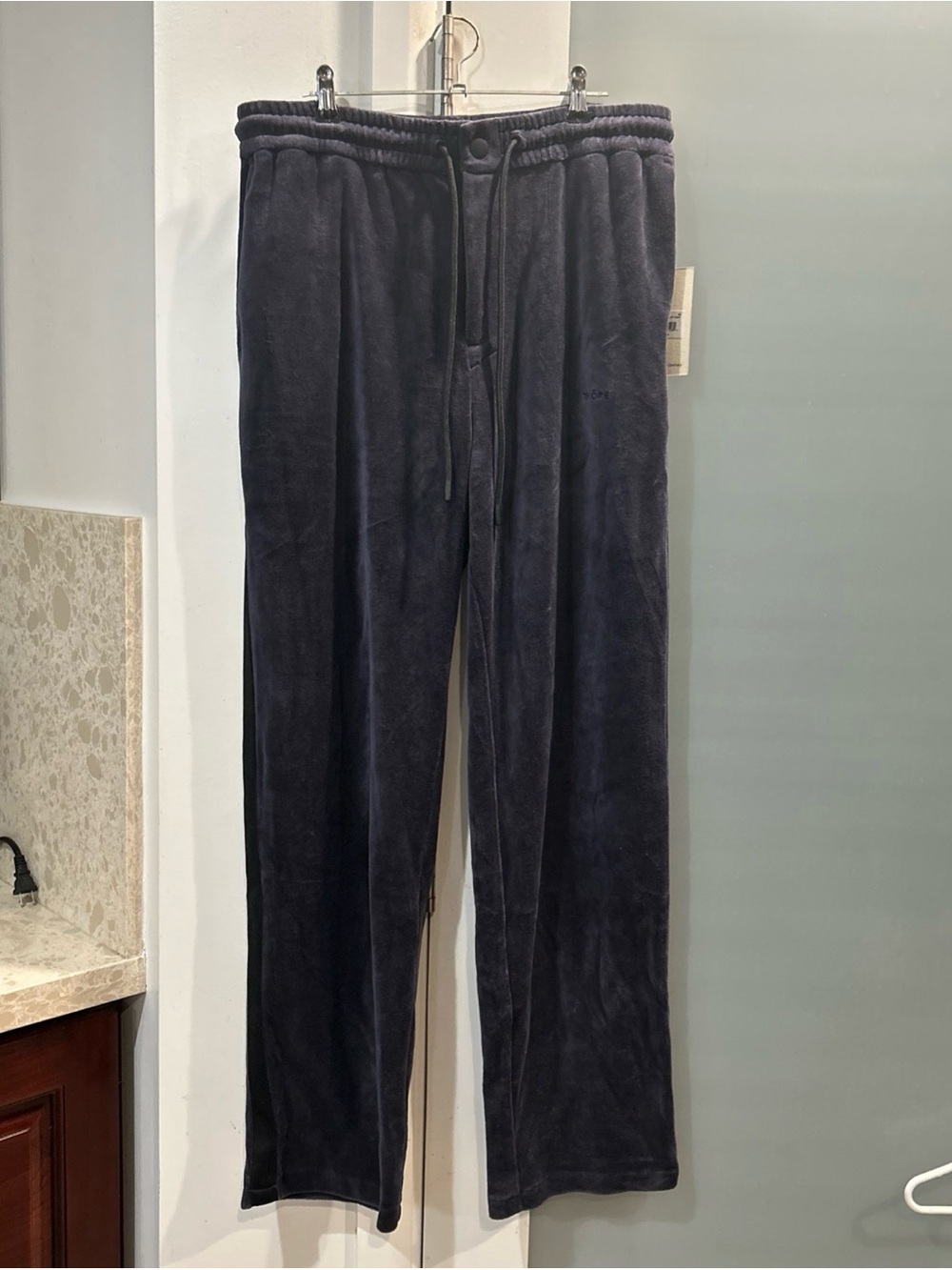TENORE Velour Track Suit Pants Navy Sz Large